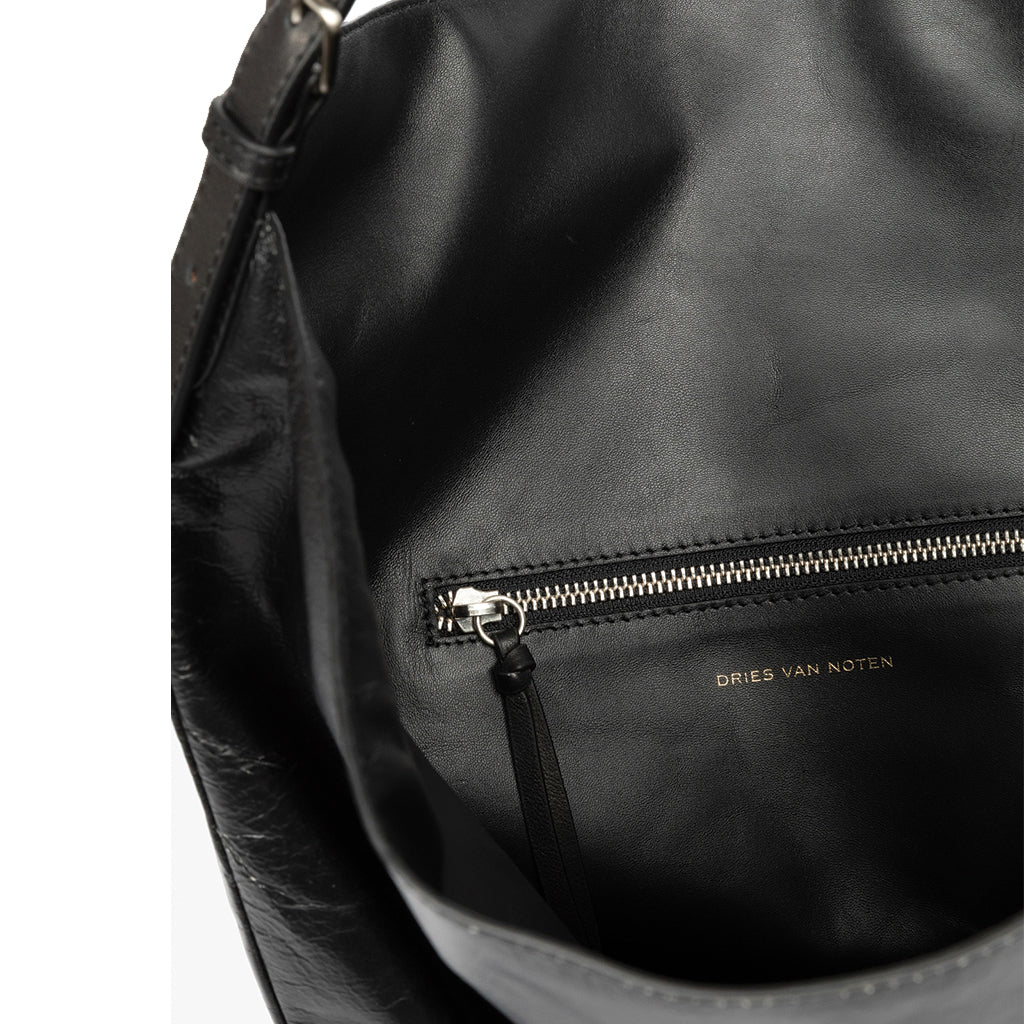 Dries van Noten Flower and Birds Printed Leather Messenger Bag