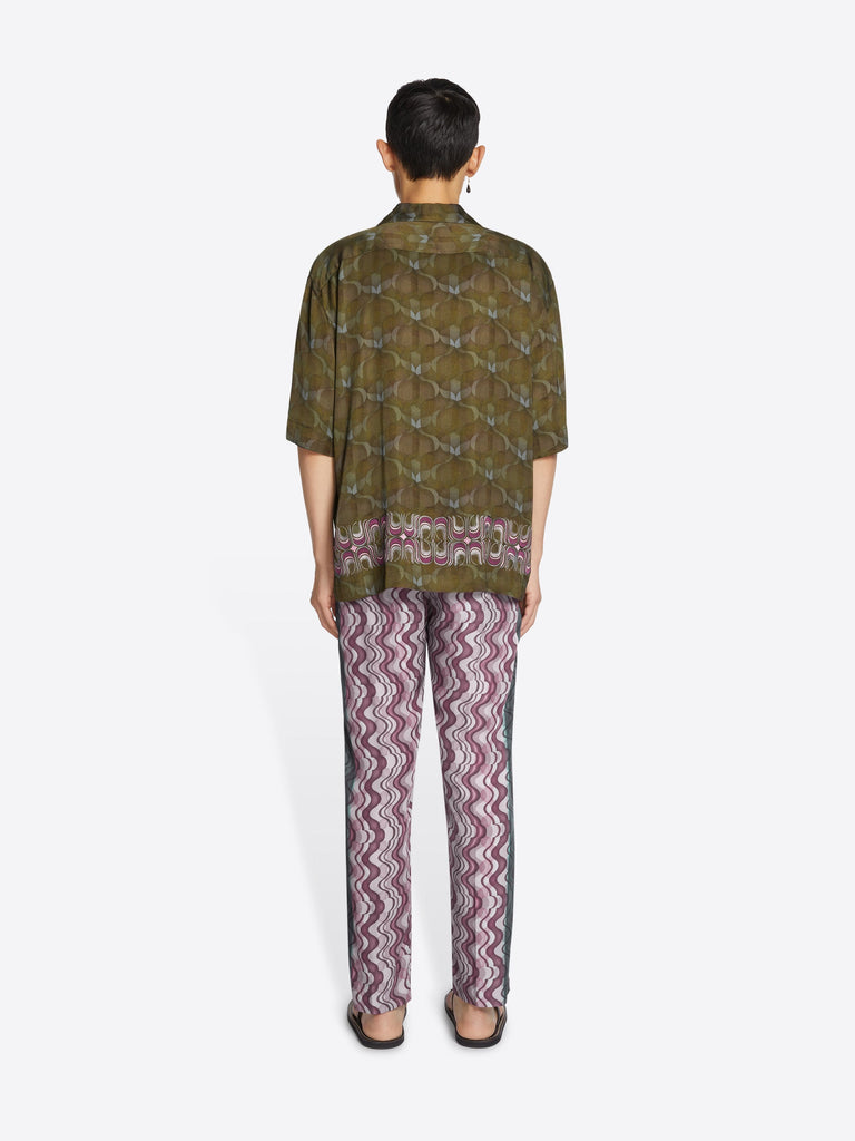Dries van Noten Parkino Layered Wave Printed Pants Purple 241-020937-8098