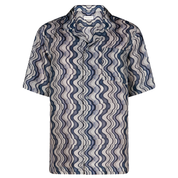 Dries van Noten Carltone Short Sleeve Shirt Blue 241-020725-8161