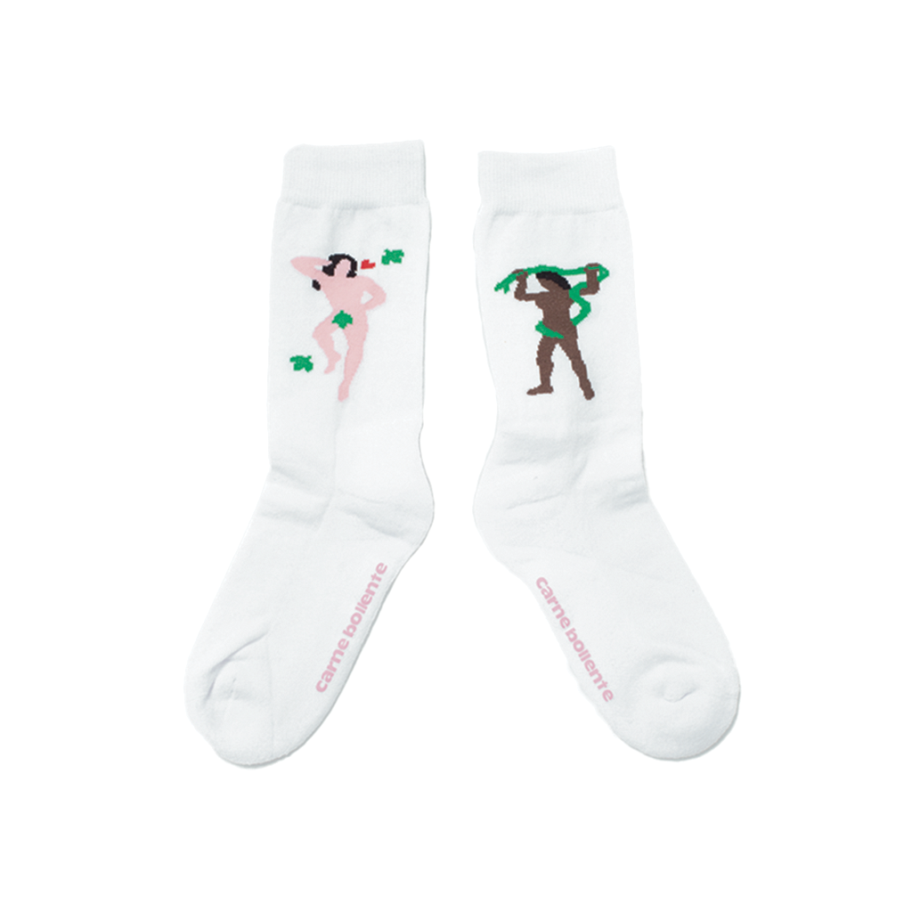 Carne Bollente Milk Snake Socks Black AW23SK0101_White