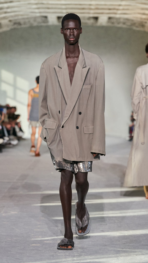 Dries van Noten Embellished Piperi Shorts Silver 241-020951-8342