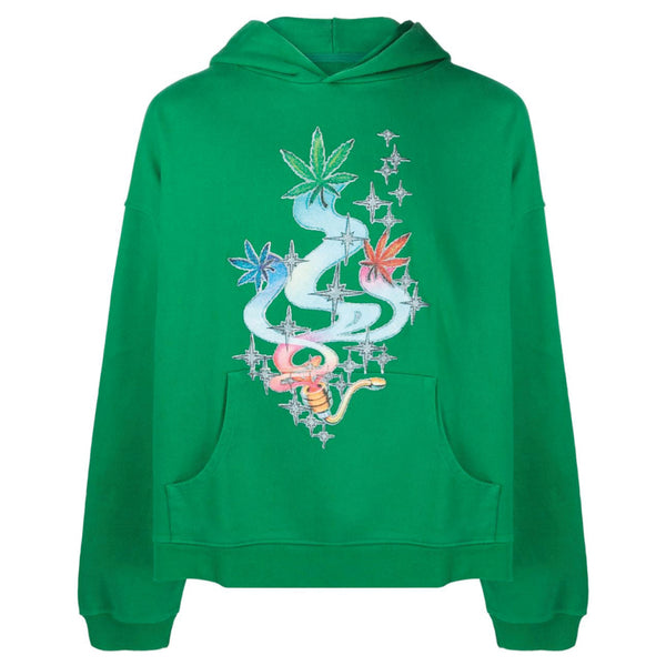ERL Graphic Hoodie Green Cannabis Leaf ERL07T025