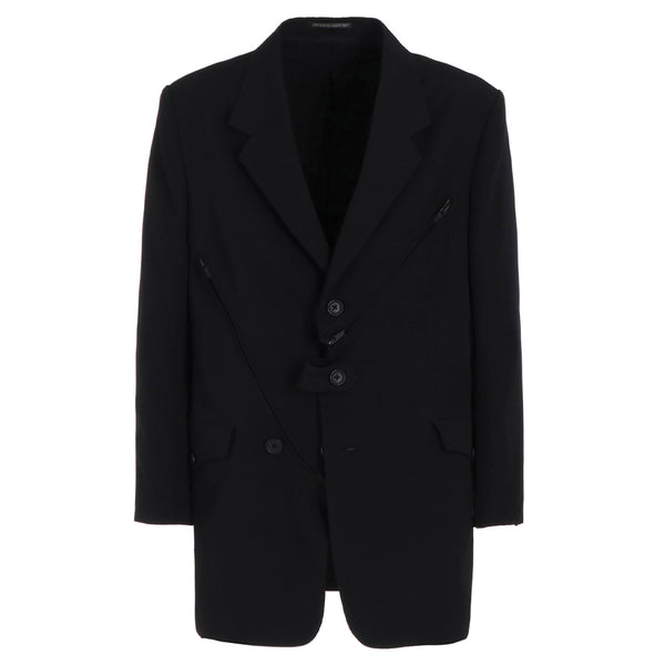Yohji Yamamoto POUR HOMME Zip Detail Paneled Jacket Wool Gabardine HP-J26-100-2-02