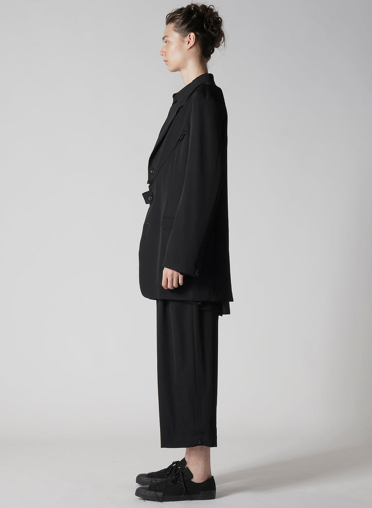 Yohji Yamamoto POUR HOMME Zip Detail Paneled Jacket Wool Gabardine HP-J26-100-2-02