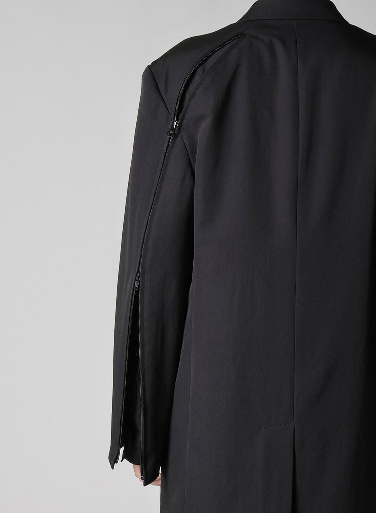 Yohji Yamamoto POUR HOMME Zip Detail Paneled Jacket Wool Gabardine HP-J26-100-2-02