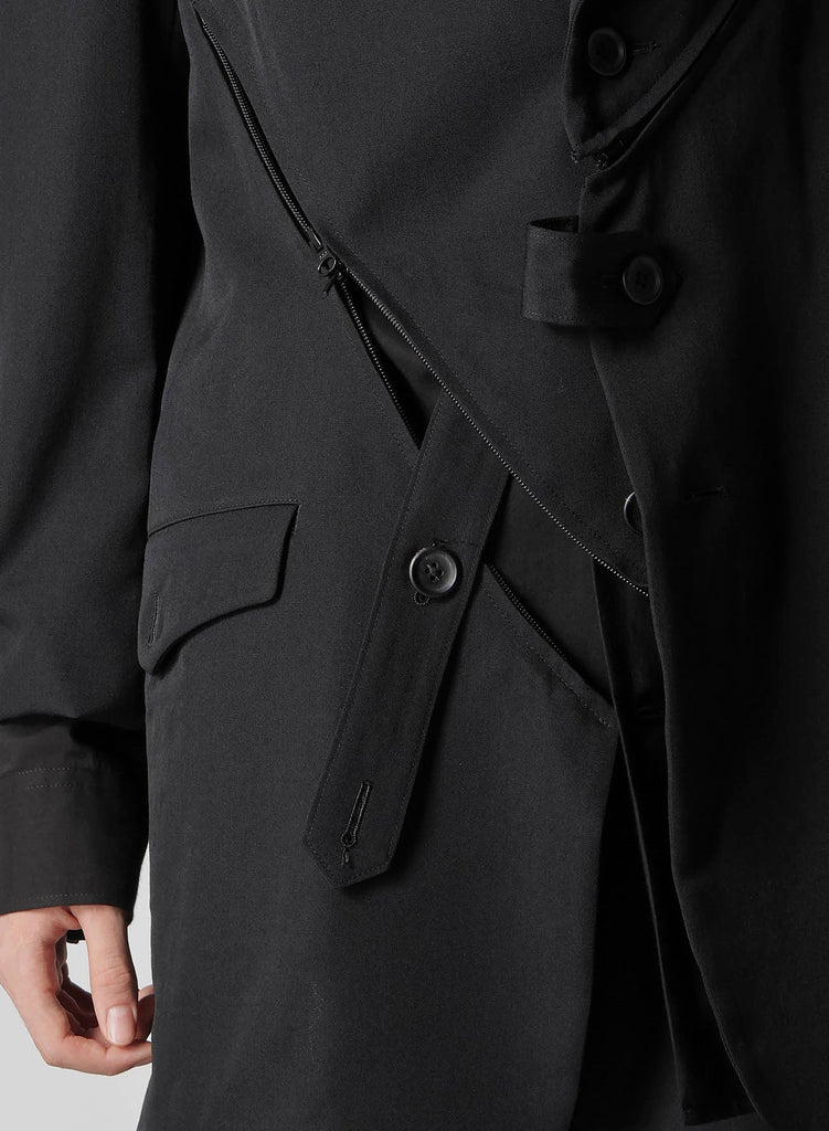 Yohji Yamamoto POUR HOMME Zip Detail Paneled Jacket Wool Gabardine HP-J26-100-2-02
