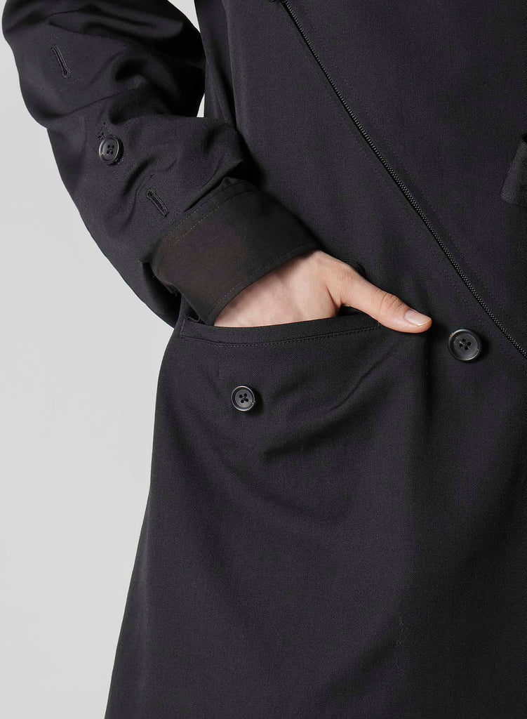 Yohji Yamamoto POUR HOMME Zip Detail Paneled Jacket Wool Gabardine HP-J26-100-2-02