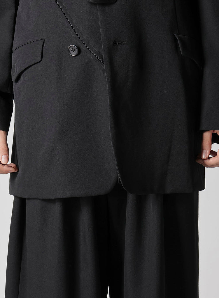 Yohji Yamamoto POUR HOMME Zip Detail Paneled Jacket Wool Gabardine HP-J26-100-2-02