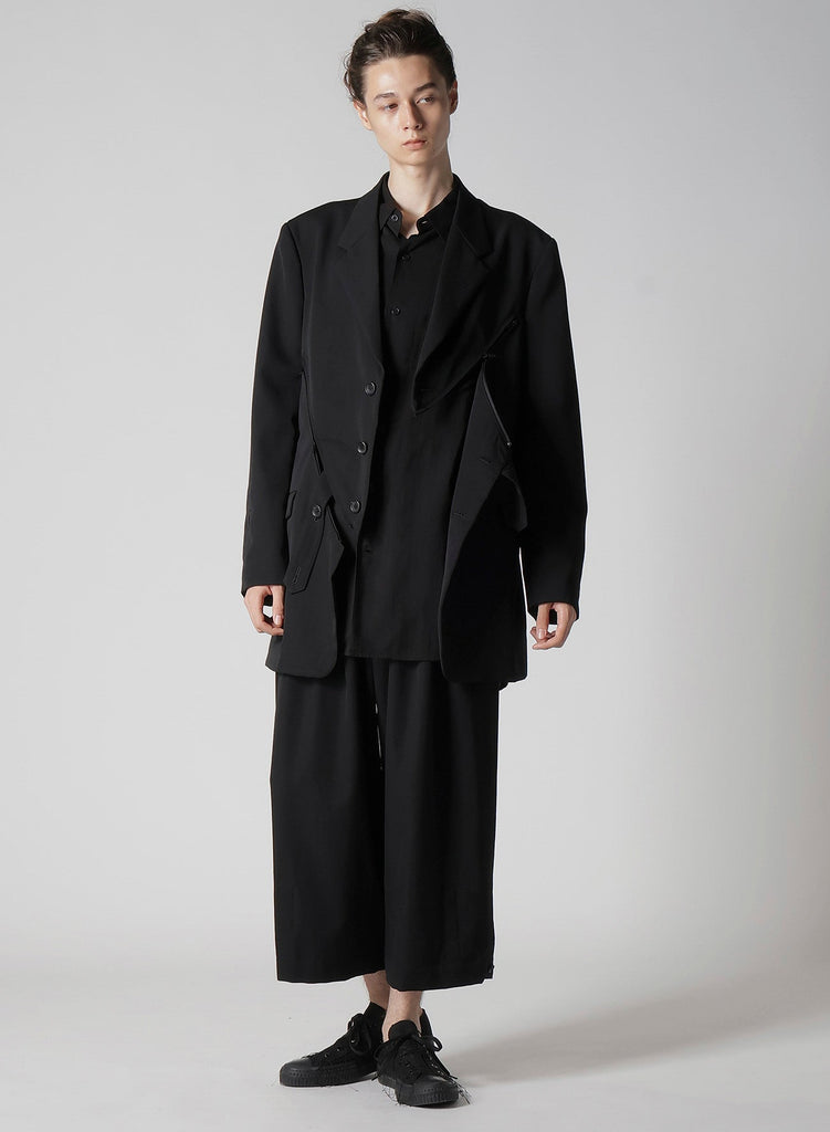 Yohji Yamamoto POUR HOMME Zip Detail Paneled Jacket Wool Gabardine HP-J26-100-2-02