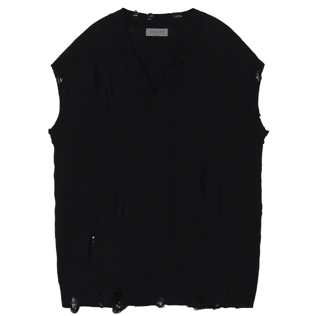 Yohji Yamamoto POUR HOMME 7G2P Jersey V-Neck Vest Black HP-K13-098-02-03