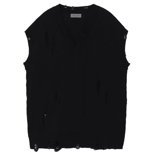 Yohji Yamamoto POUR HOMME 7G2P Jersey V-Neck Vest Black HP-K13-098-02-03
