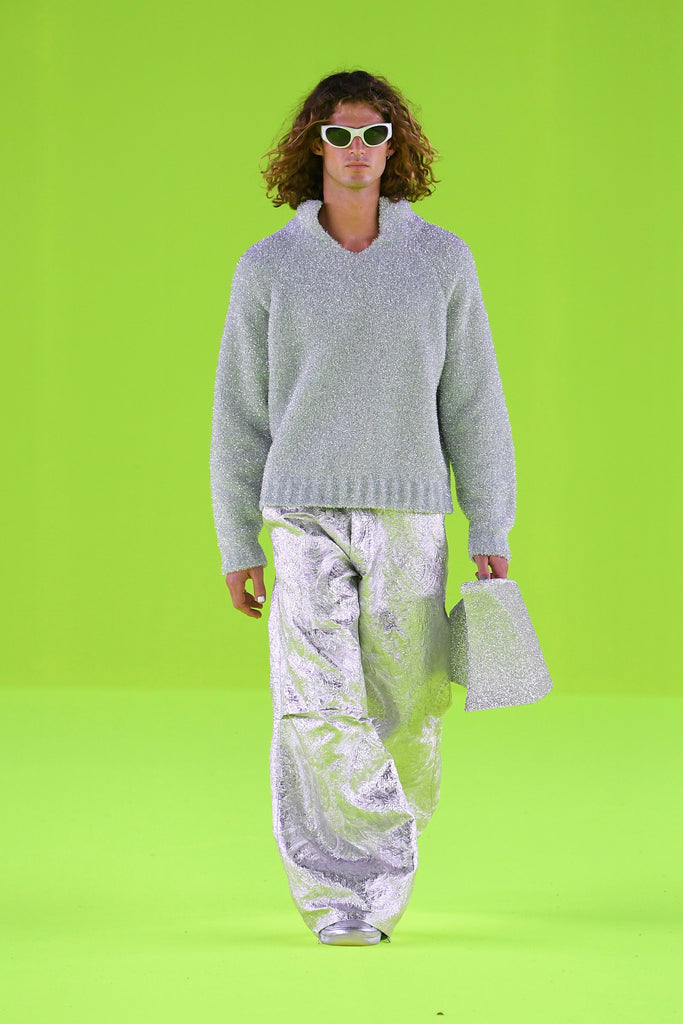 ERL Open Neck Glitter Raglan Pullover ERL08N357