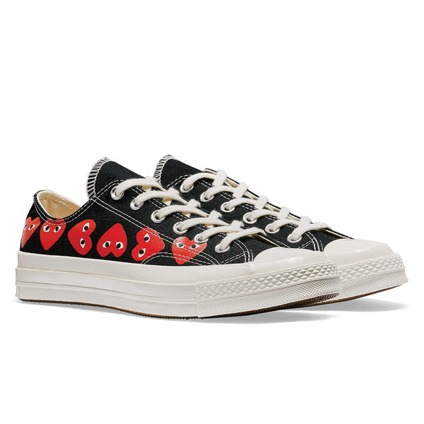 COMME des GARCONS PLAY x Converse Chuck Taylor All Star 70 Multi Red Heart Low Black T0K10