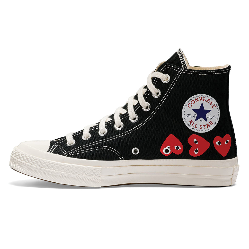 COMME des GARCONS PLAY x Converse Chuck Taylor All Star '70 Multi Red Heart High Black