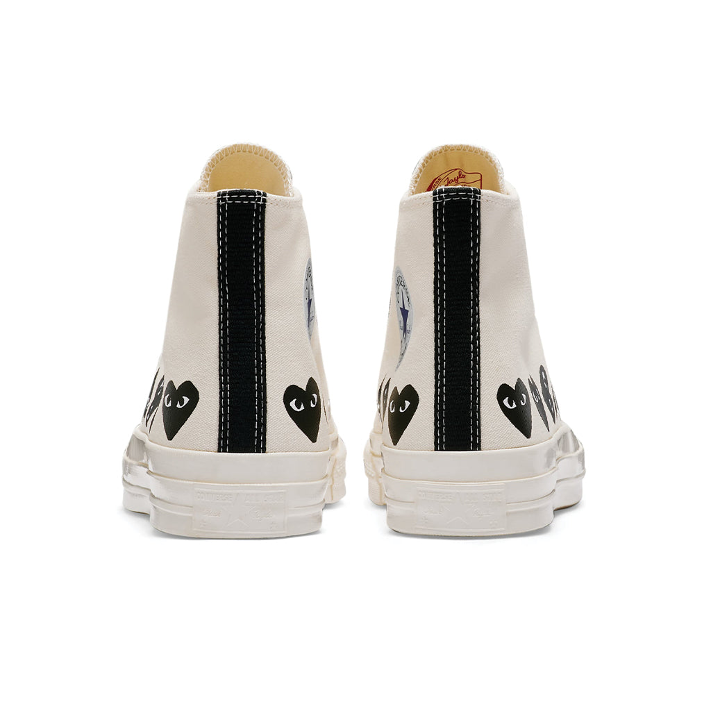 COMME des GARCONS PLAY x Converse Chuck Taylor All Star '70 Multi Black Heart High Beige