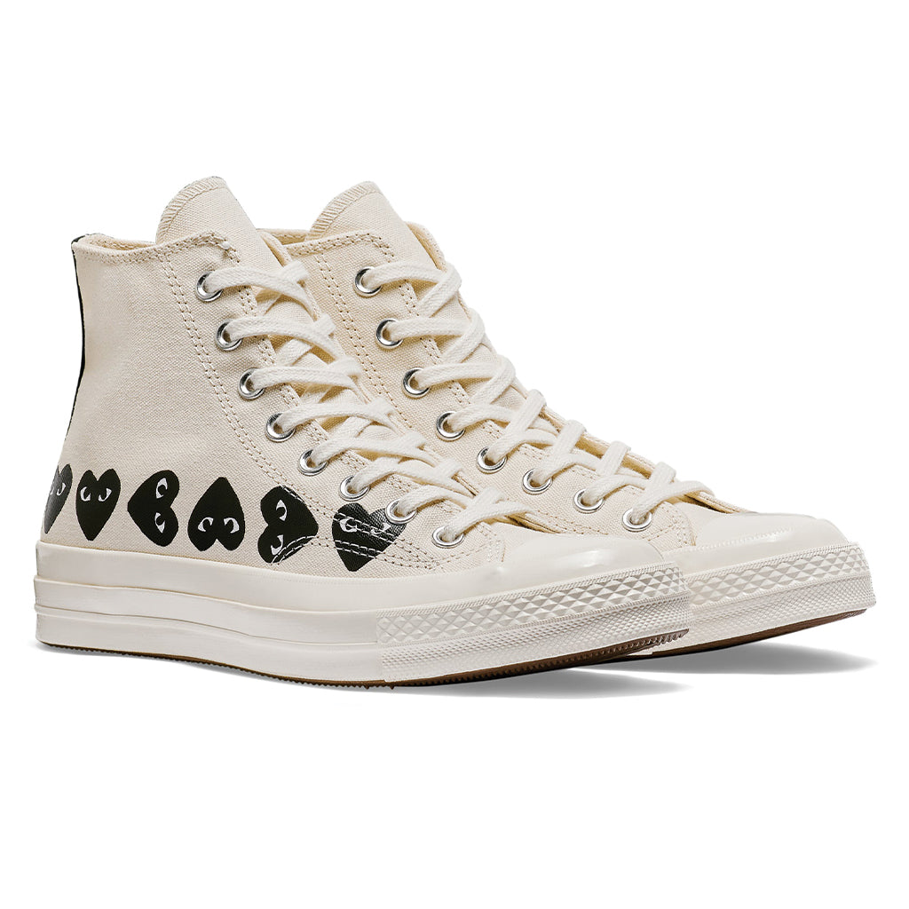 COMME des GARCONS PLAY x Converse Chuck Taylor All Star '70 Multi Black Heart High Beige