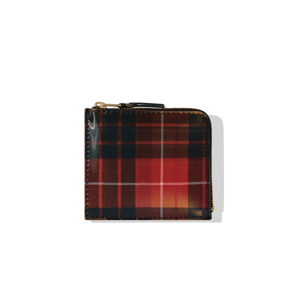 COMME des GARCONS WALLETS Lenticular Tartan Zip Around Wallet Red / Yellow SA3100LT