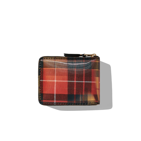 COMME des GARCONS WALLETS Lenticular Tartan Full Zip Around Wallet Red Yellow SA7100 T0K10