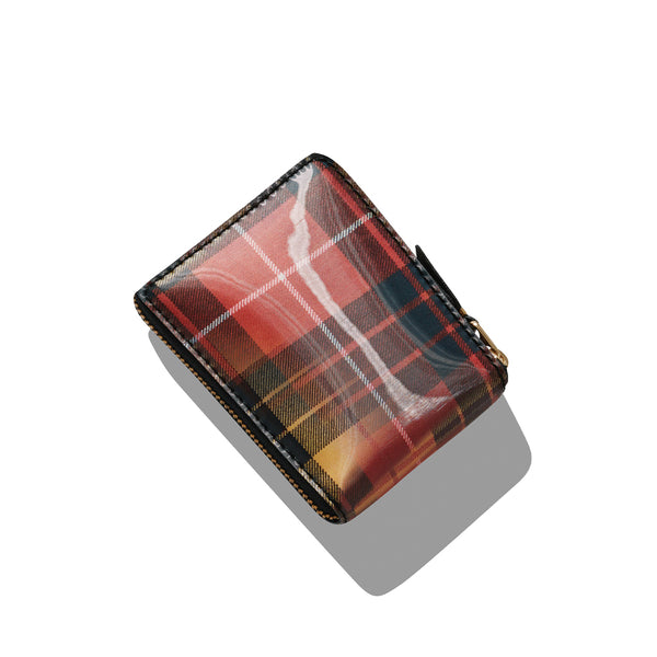 【COMME des GARCONS】Lenticular Tartan Pouch COMME des GARCONS WALLETS Lenticular Tartan Zip Around Red