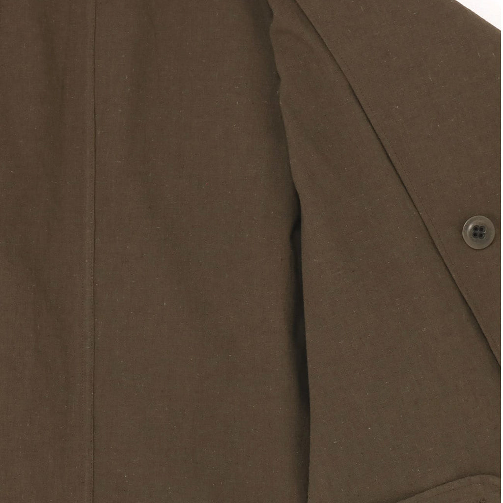Y's Cotton Flax Linen Poplin Sailor Collar Jacket Khaki YS-J14-010-1-02