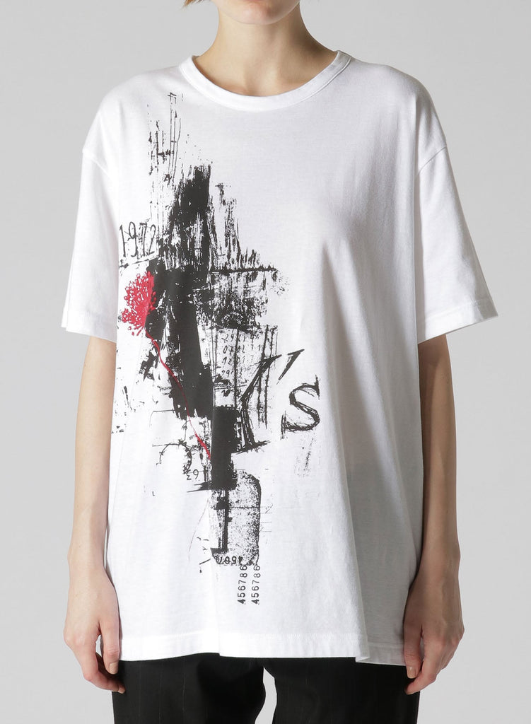 Y's Round Neck T-A Graphic T-Shirt Off-White YS-T19-068-1-04