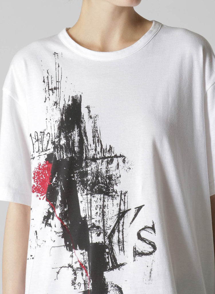 Y's Round Neck T-A Graphic T-Shirt Off-White YS-T19-068-1-04