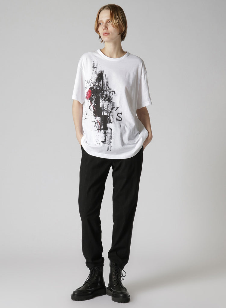 Y's Round Neck T-A Graphic T-Shirt Off-White YS-T19-068-1-04