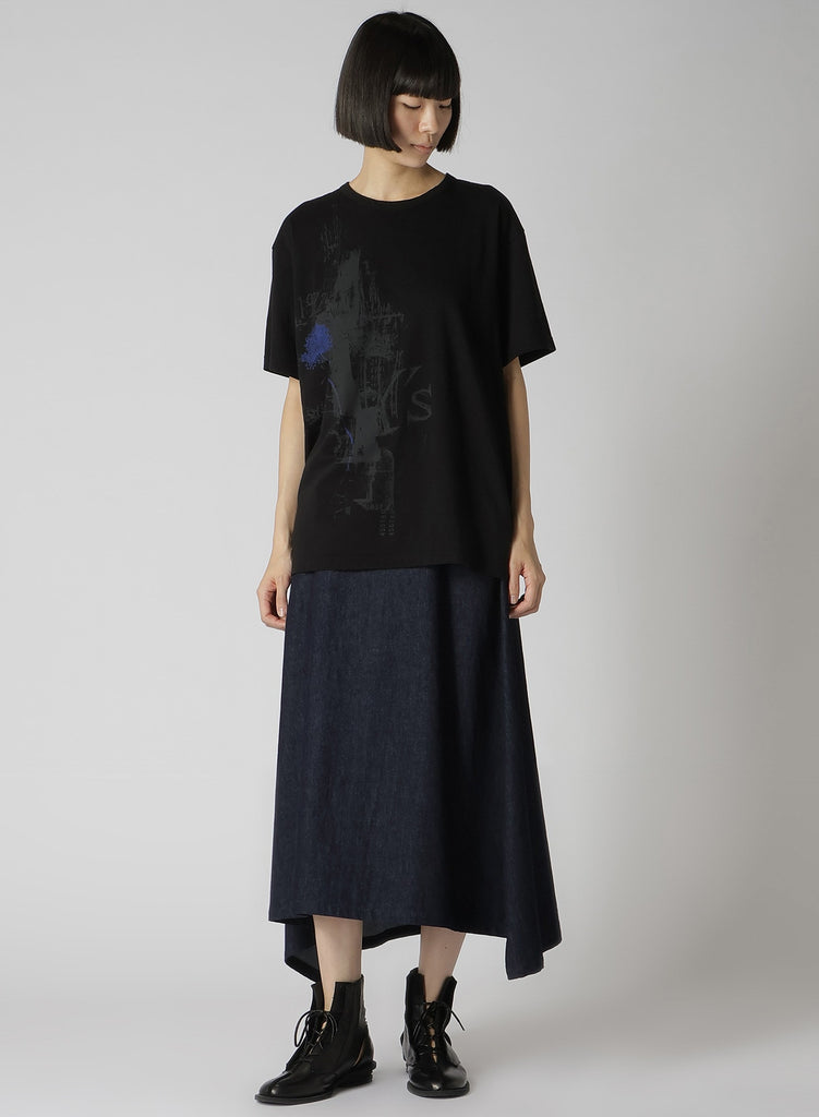 Y's Round Neck T-A Graphic T-Shirt Black YS-T19-068-2-04