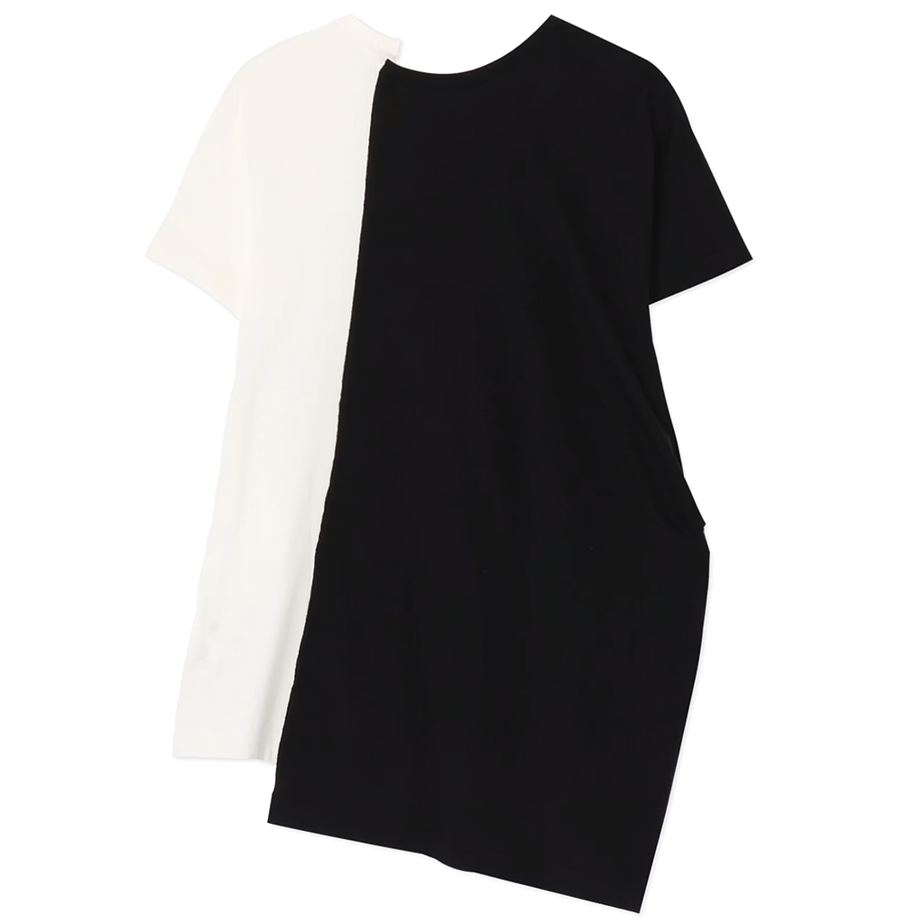 Y's Yohji Yamamoto Uneven Jersey T-Shirt Black / White