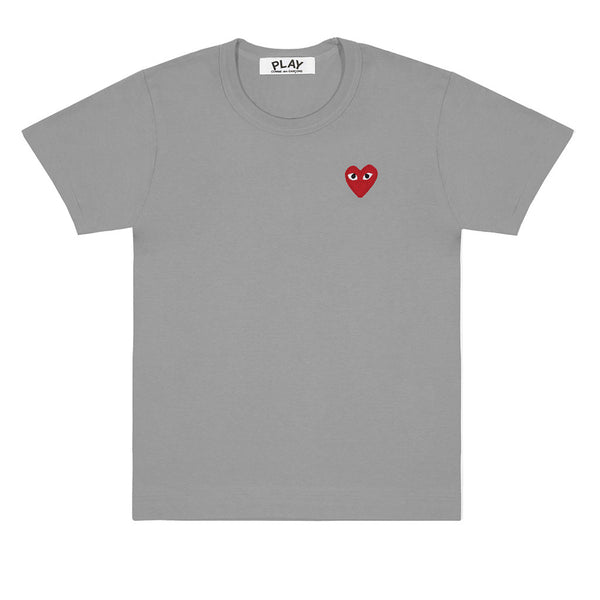 COMME des GARCONS PLAY Colour Series Red Heart T-Shirt Grey
