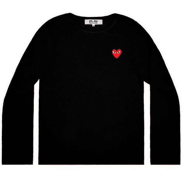 COMME des GARCONS PLAY Red Heart Crewneck Jumper Black