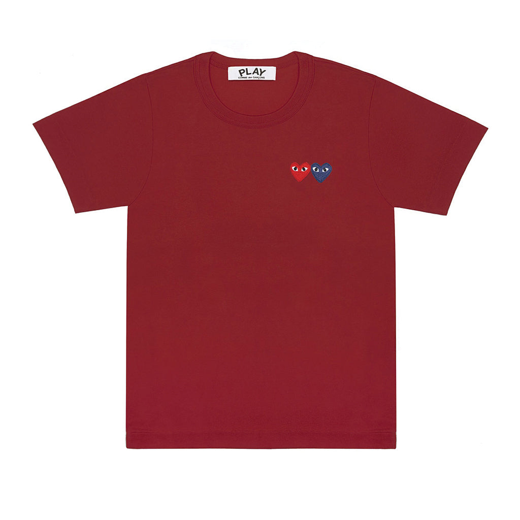 Double Heart T-Shirt Burgundy