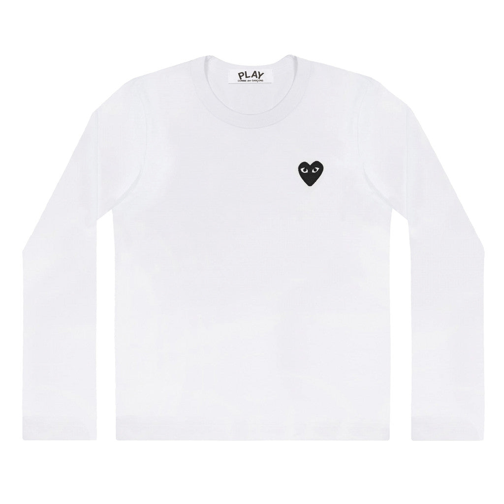 COMME des GARCONS PLAY Black Heart Longsleeve White