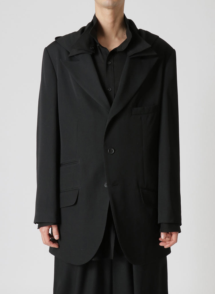 Yohji Yamamoto POUR HOMME W-Hooded Jacket Black HE-J31-100