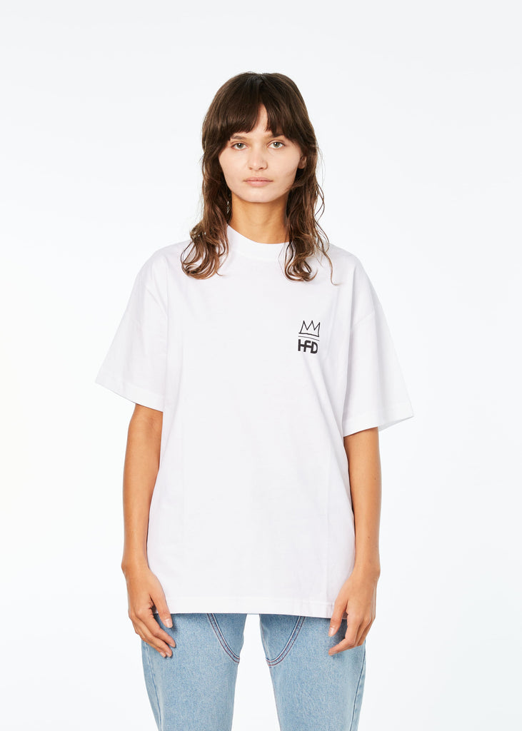 Honey F Dijon Jean-Michel Basquiat Crown T-Shirt White HFD07T307