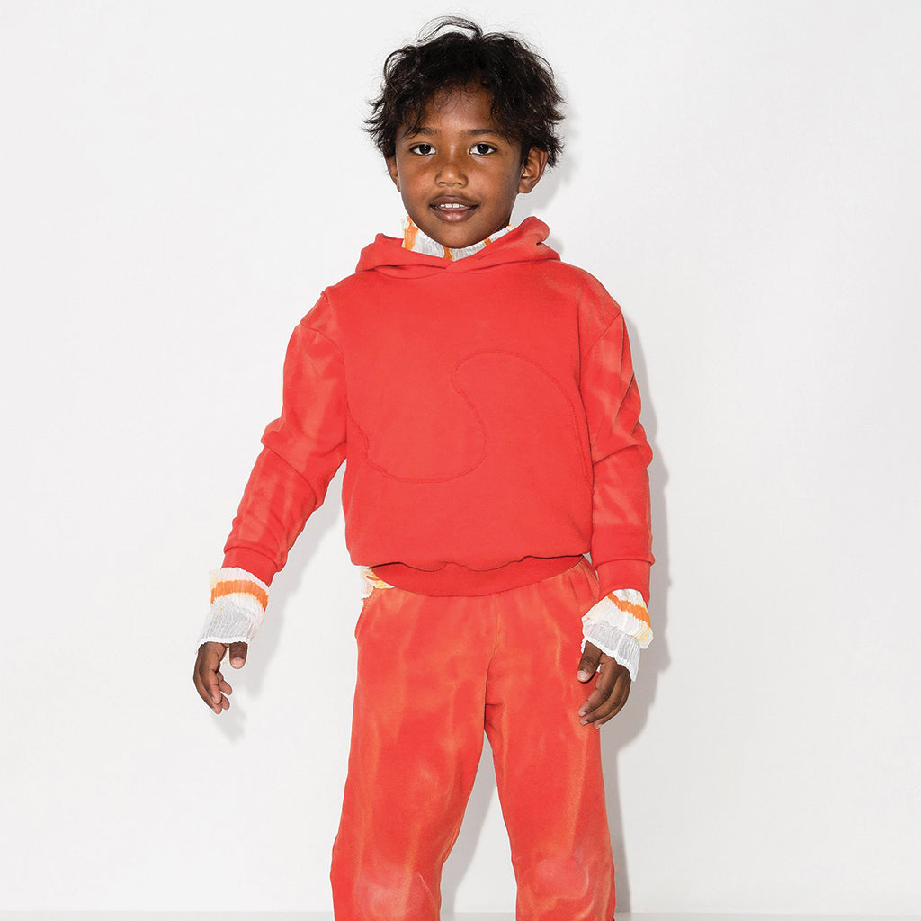 ERL Kids Swirl Hooded Sweatshirt Red