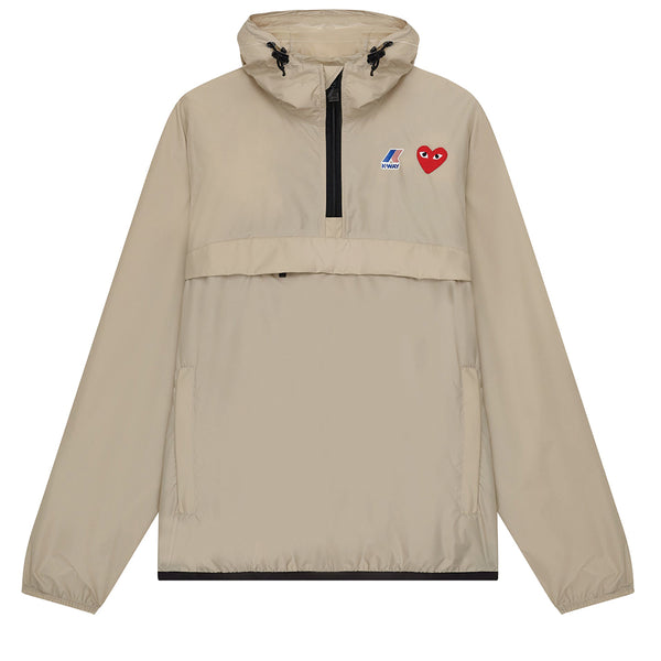 PLAY COMME des GARÇONS x K-WAY Half Zip Jacket Beige