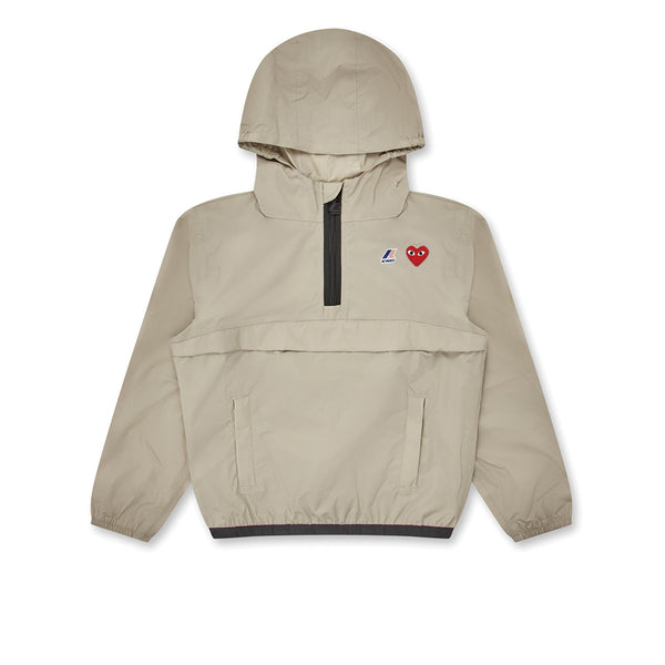 PLAY COMME des GARCONS x K-Way Half Zip Kids Jacket Beige K31247W