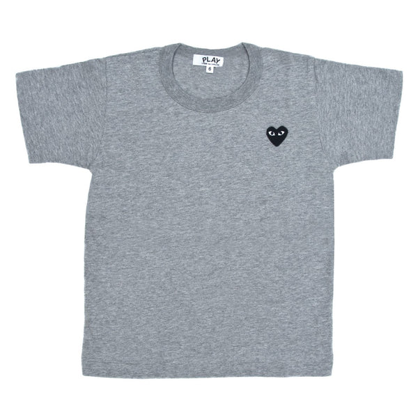 COMME des GARCONS PLAY Kids Black Heart T-Shirt Grey