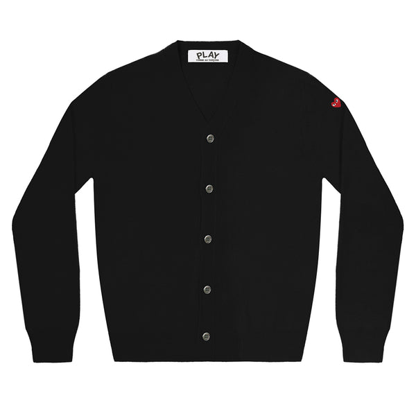 COMME des GARCONS PLAY Double Heart Cardigan Black for Men