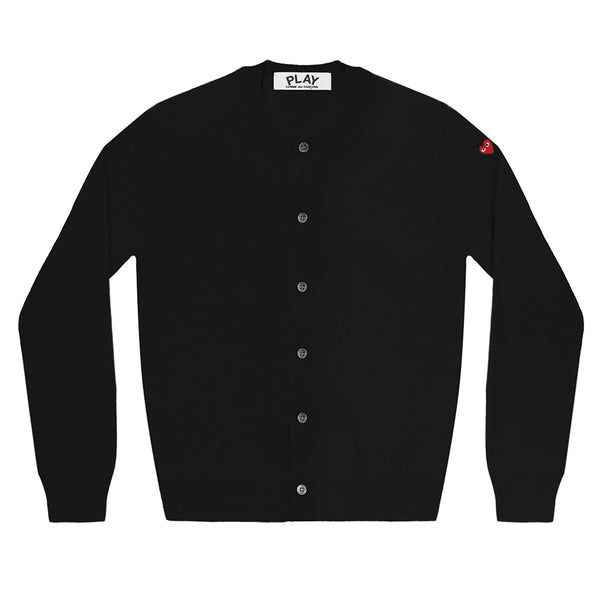 COMME des GARCONS PLAY Little Red Heart Cardigan Black for Ladies