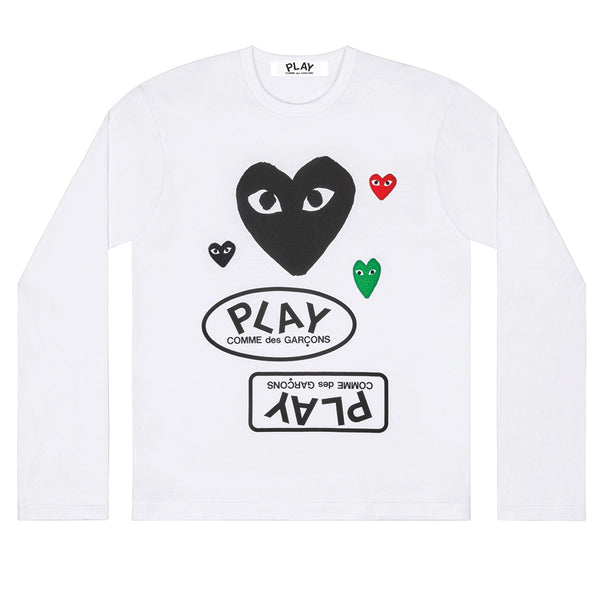 COMME des GARCONS PLAY Multi Logo Longsleeve Black Heart