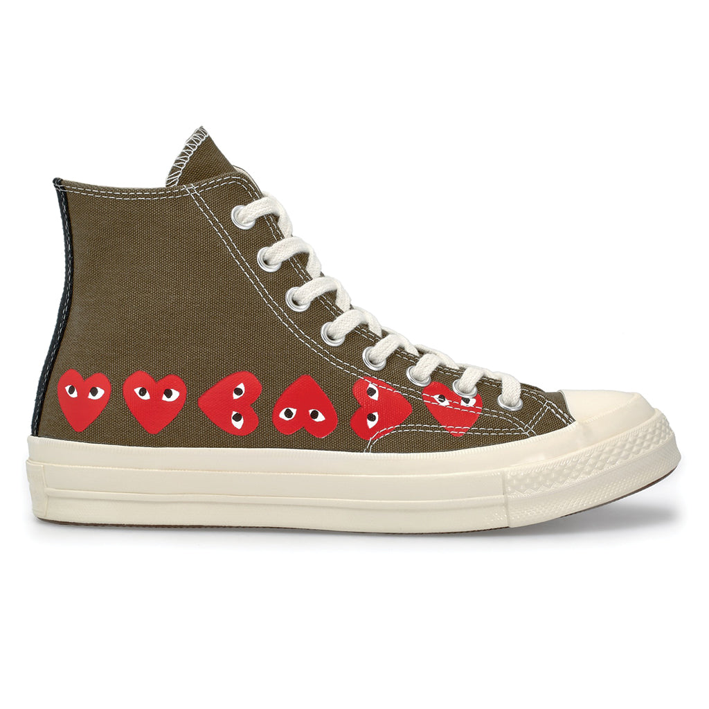 COMME des GARCONS PLAY x Converse Multi Heart Chuck Taylor All Star '70 High Khaki