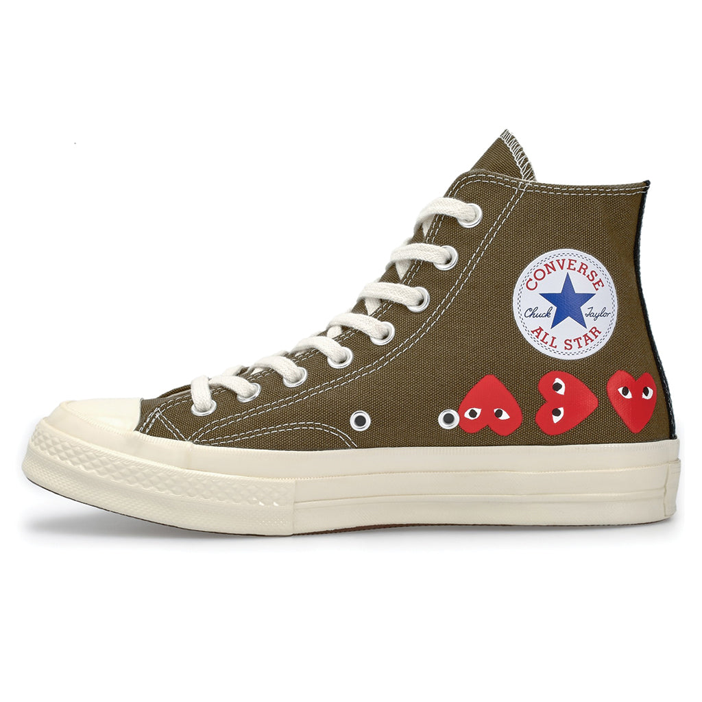 COMME des GARCONS PLAY x Converse Multi Heart Chuck Taylor All Star '70 High Khaki