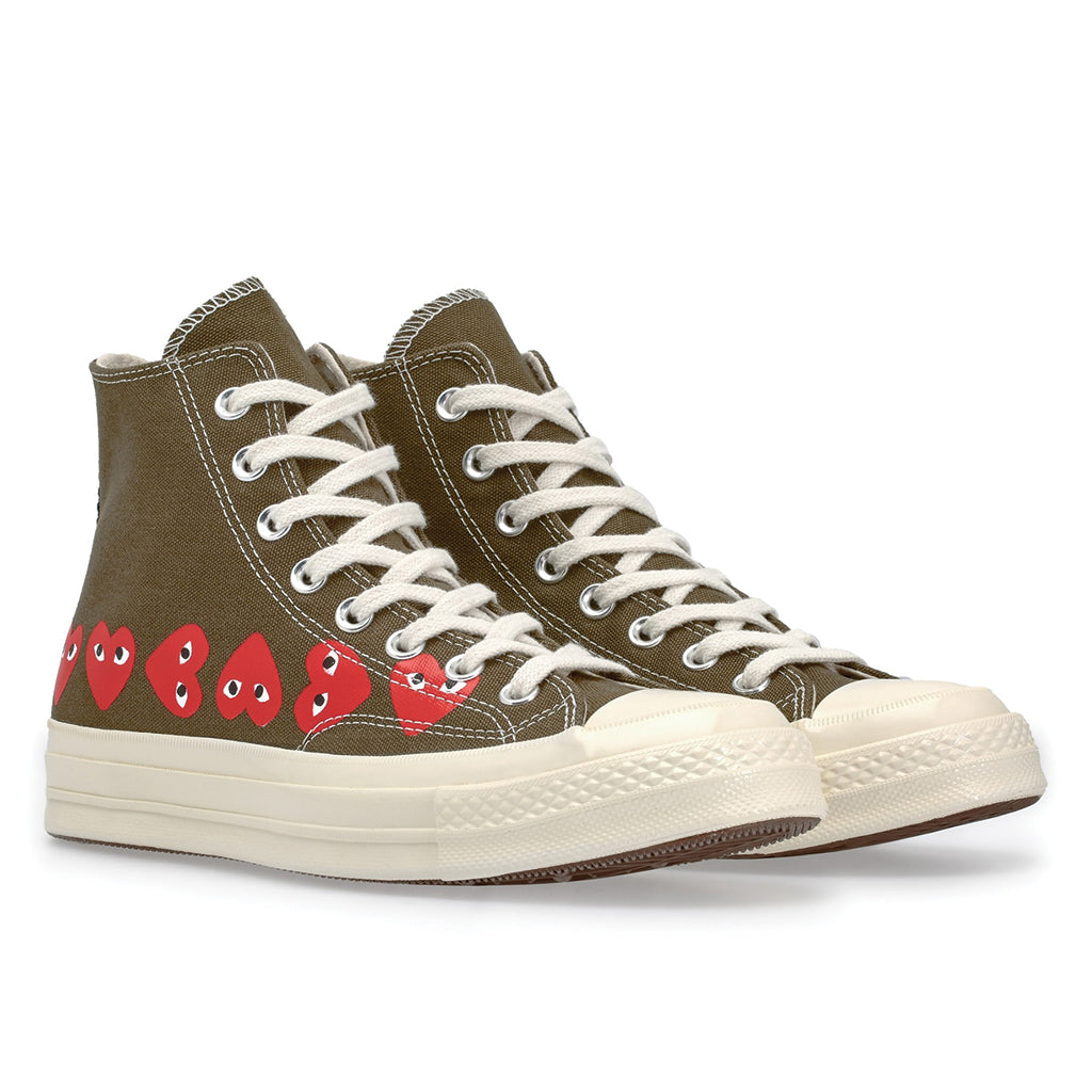 COMME des GARCONS PLAY x Converse Multi Heart Chuck Taylor All Star '70 High Khaki