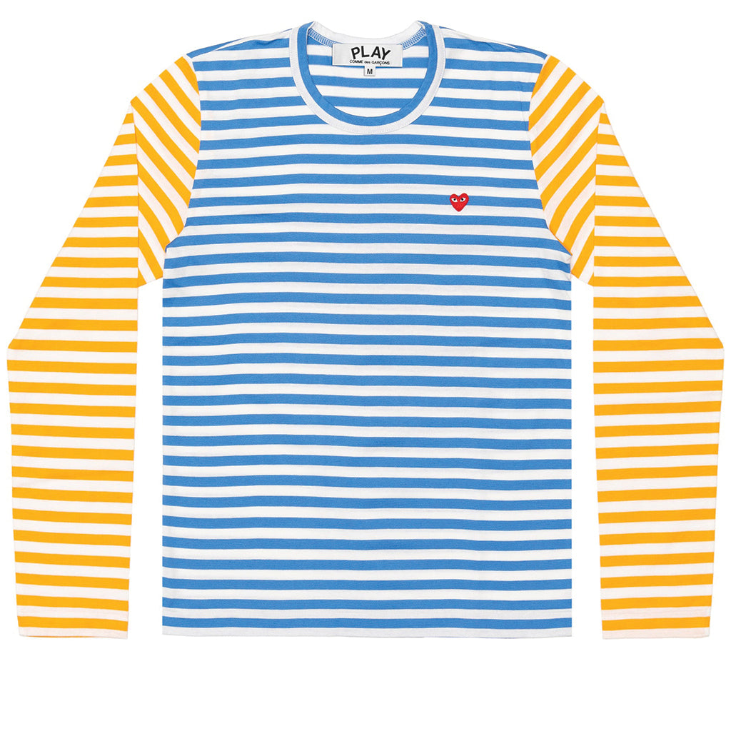 COMME des GARCONS PLAY Pastel Bi-Colour Striped Longsleeve Blue / Yellow