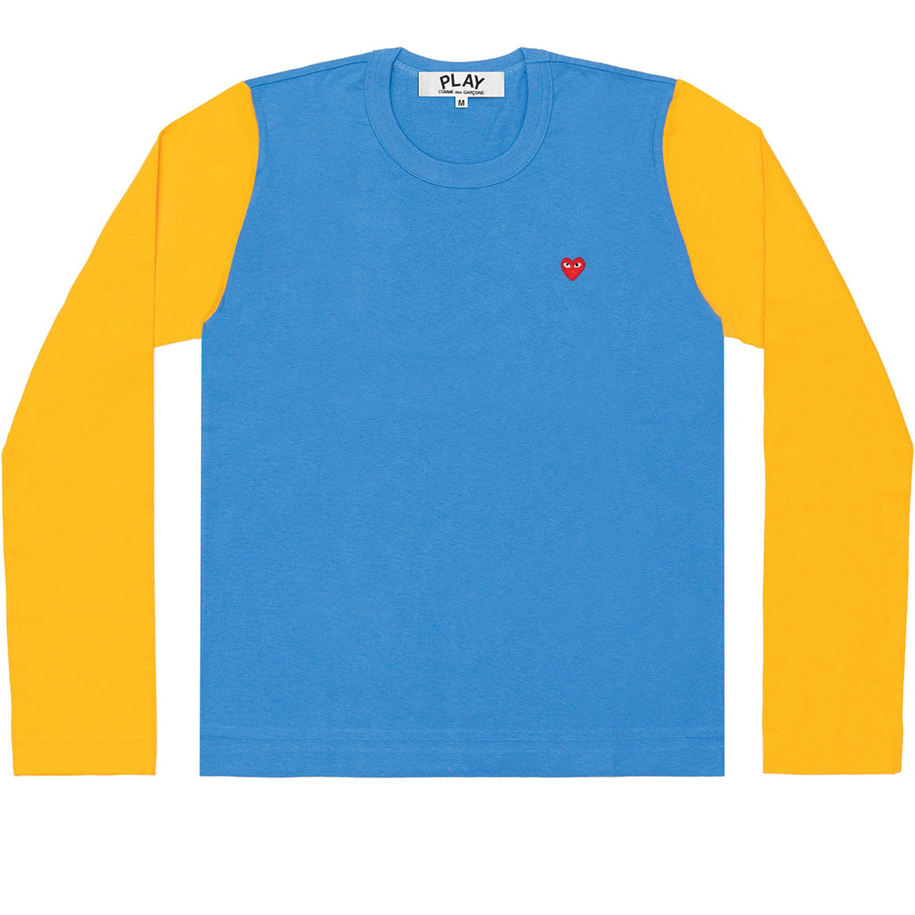 COMME des GARCONS PLAY Pastel Bi-Colour Longsleeve Blue / Yellow