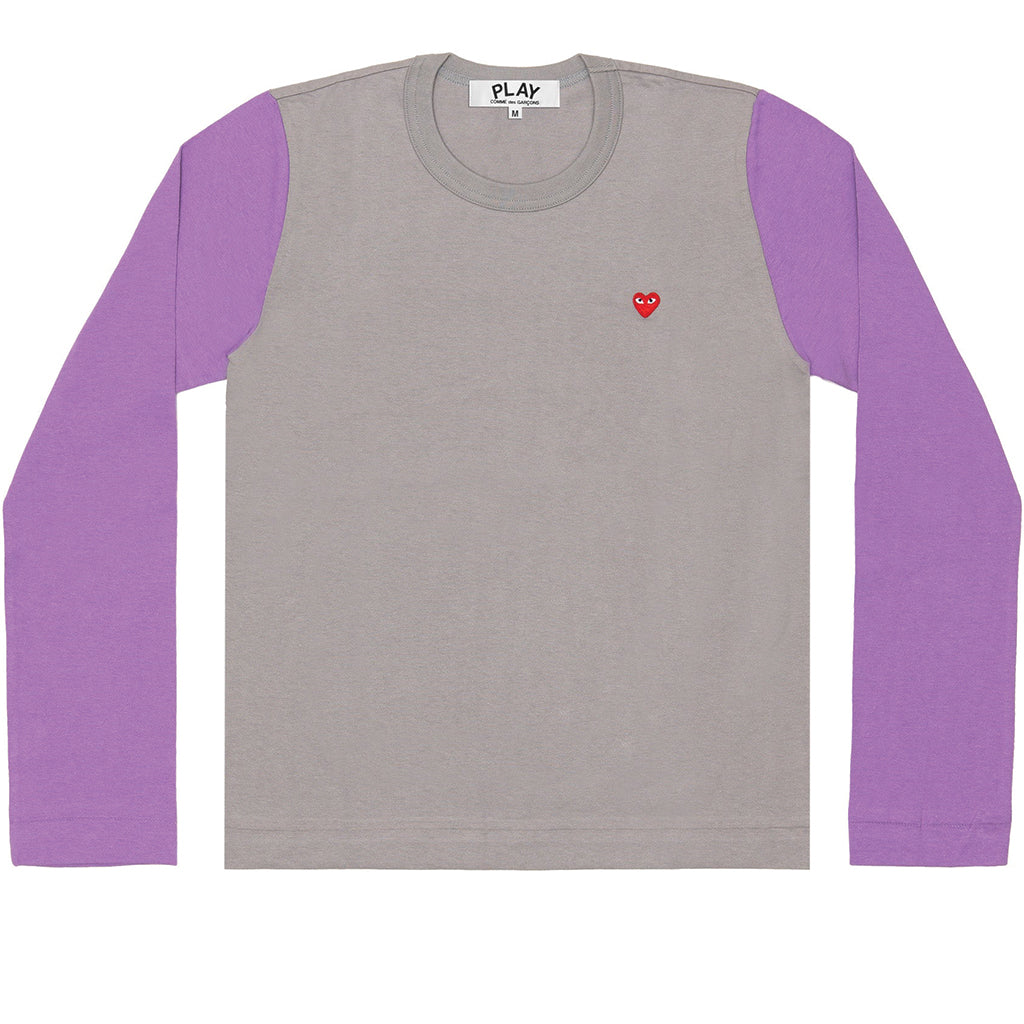 COMME des GARCONS PLAY Pastel Bi-Colour Longsleeve Grey / Purple