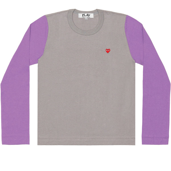 COMME des GARCONS PLAY Pastel Bi-Colour Longsleeve Grey / Purple
