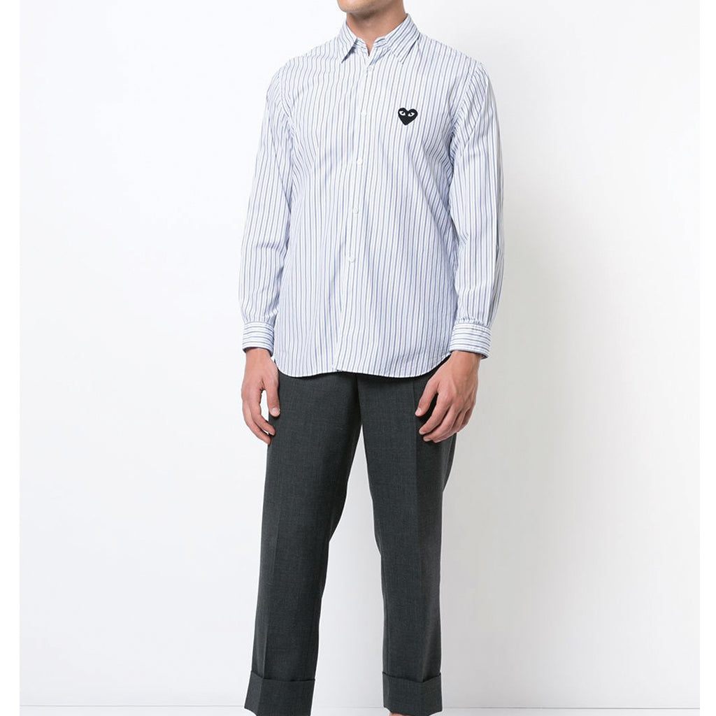 COMME des GARCONS PLAY Black Heart Striped Shirt
